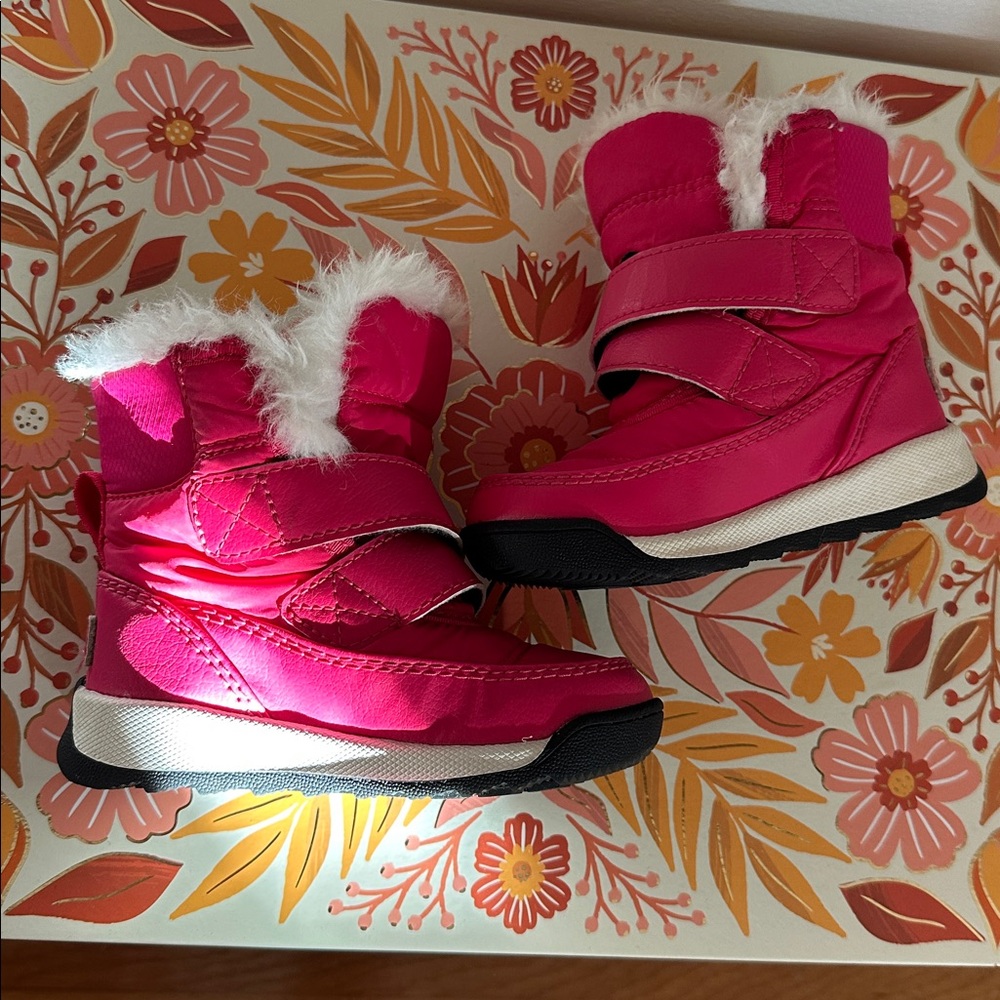 Sorel White Furry Baby Boots